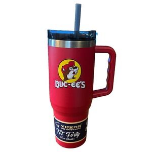 Buc-ee's Yukon Outfitters Fit Forty 40 OZ. Red Tumbler with Reusable Straw New